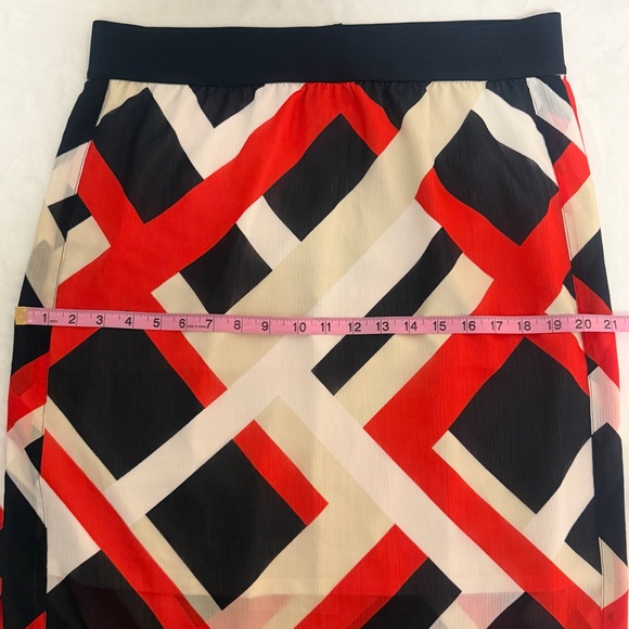 NWT Ann Taylor Multicolor Geometric Maxi Skirt sz LP Modern Chic Abstract Artsy - Picture 7 of 11